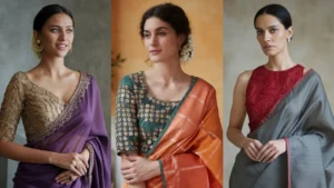 Different blouses designs for different sarees