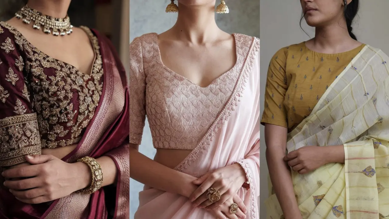 Different blouses with sarees