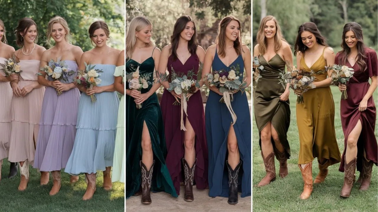 Dresses and Cowboy Boots color combination